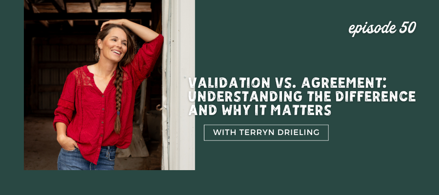 header graphic for Validation vs. Agreement: Understanding the Difference and Why It Matters [episode 50]