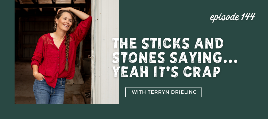 Header graphic for The Sticks and Stones Saying...Yeah It's Crap [episode 144]
